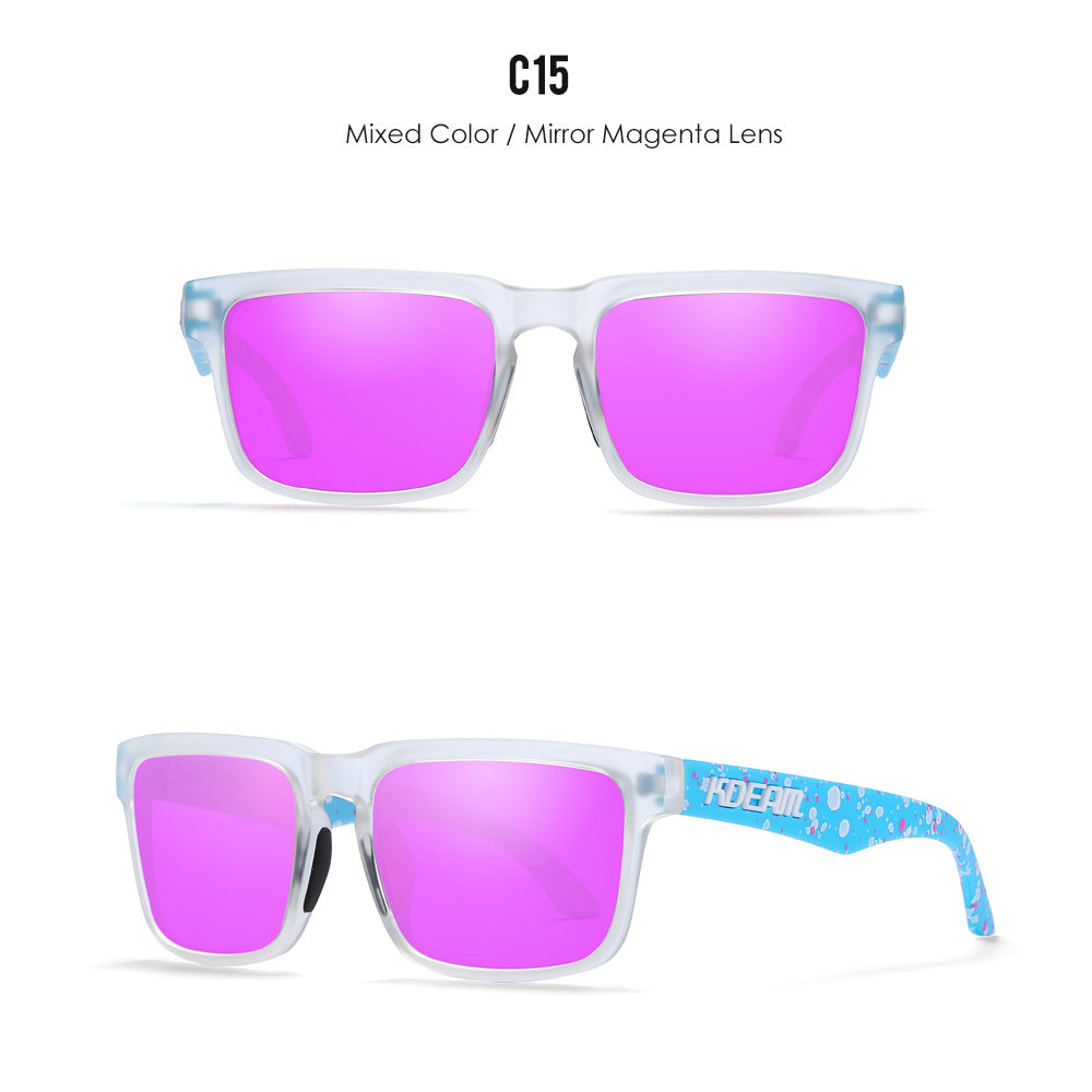 Classic polarized sunglasses for men and women ultra light driving glasses colorful real film sunglasses